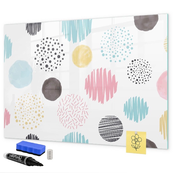 Pizarra magnética de pared con rotulador Un tablero colorido para recuerdos y notas.
