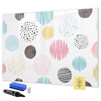 Pizarra magnética de pared con rotulador Un tablero colorido para recuerdos y notas.