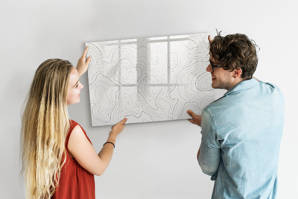 Pizarra magnética de pared con rotulador Tablero de exhibición de fotos moderno