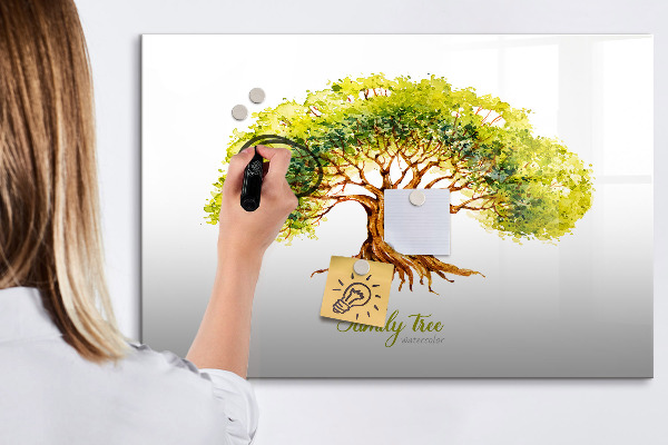 Pizarra borrable de cristal con imanes Árbol genealógico con espacio para fotos
