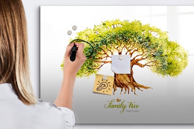 Pizarra borrable de cristal con imanes Árbol genealógico con espacio para fotos