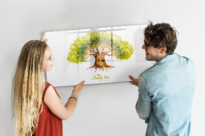 Pizarra borrable de cristal con imanes Árbol genealógico con espacio para fotos