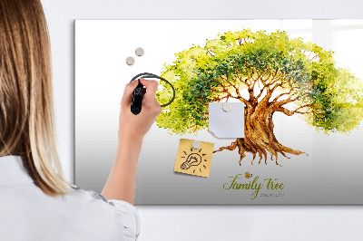 Pizarra borrable de cristal con imanes Árbol genealógico con espacio para fotos