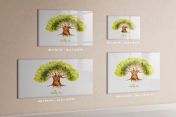 Pizarra borrable de cristal con imanes Árbol genealógico con espacio para fotos