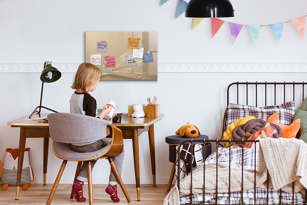 Pizarra magnética de pared con rotulador Tablero moderno para notas y fotos