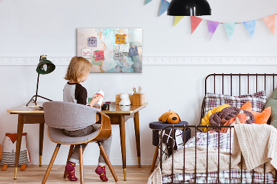 Pizarra magnética de pared con rotulador Tablero elegante para fotos y notas.