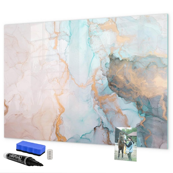Pizarra magnética de pared con rotulador Tablero elegante para fotos y notas.