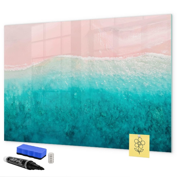 Pizarra magnética de pared con rotulador Un tablero colorido para notas y fotos.
