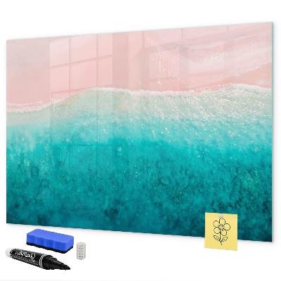 Pizarra magnética de pared con rotulador Un tablero colorido para notas y fotos.