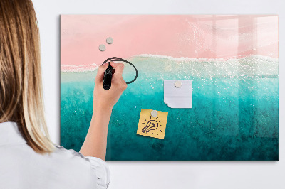Pizarra magnética de pared con rotulador Un tablero colorido para notas y fotos.