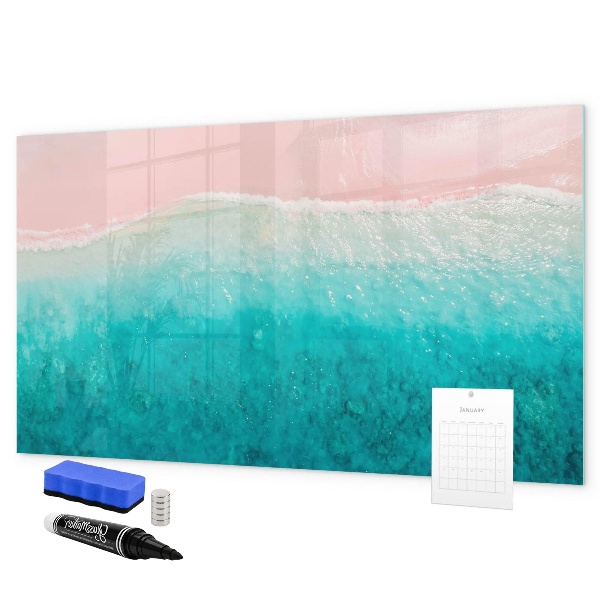Pizarra magnética de pared con rotulador Un tablero colorido para notas y fotos.