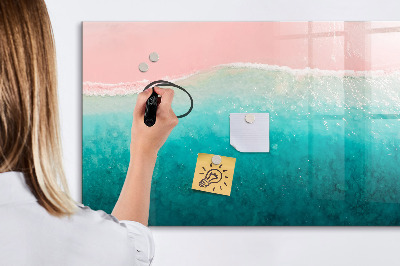 Pizarra magnética de pared con rotulador Un tablero colorido para notas y fotos.