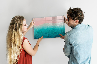 Pizarra magnética de pared con rotulador Un tablero colorido para notas y fotos.