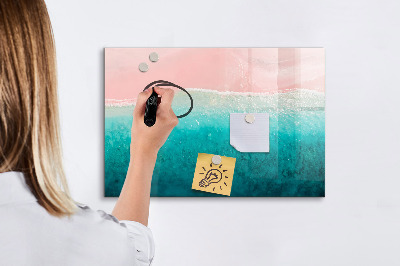 Pizarra magnética de pared con rotulador Un tablero colorido para notas y fotos.