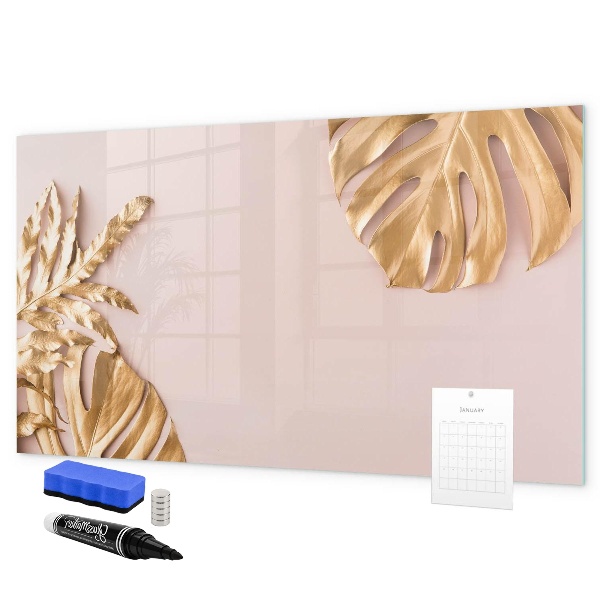 Pizarra borrable de cristal con imanes Un elegante tablero para presentar fotos.