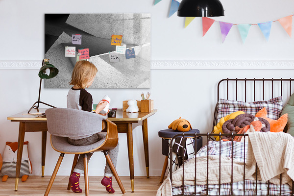 Pizarra magnética de pared con rotulador Tablero moderno para notas y fotos