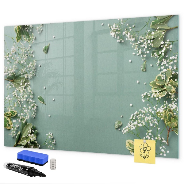 Pizarra magnética de pared con rotulador Un elegante tablero para notas y fotos.