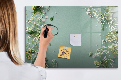 Pizarra magnética de pared con rotulador Un elegante tablero para notas y fotos.