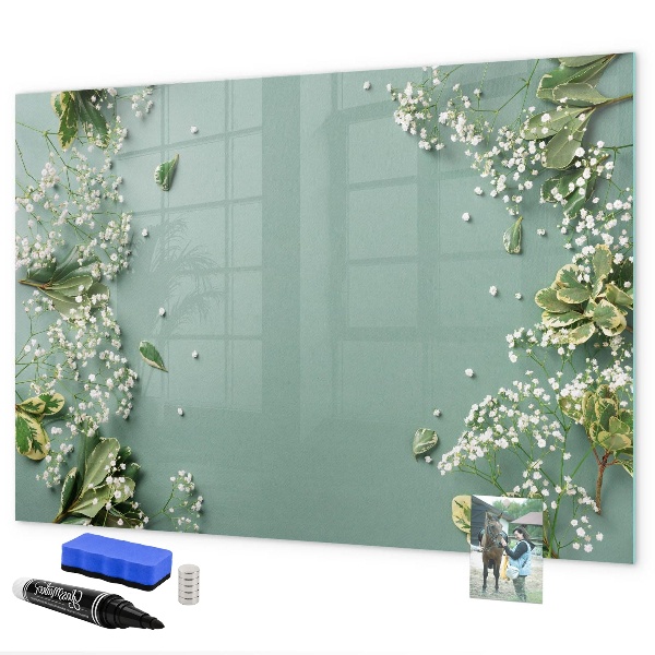 Pizarra magnética de pared con rotulador Un elegante tablero para notas y fotos.