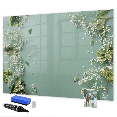 Pizarra magnética de pared con rotulador Un elegante tablero para notas y fotos.