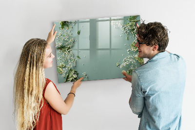 Pizarra magnética de pared con rotulador Un elegante tablero para notas y fotos.