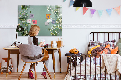 Pizarra magnética de pared con rotulador Un elegante tablero para notas y fotos.