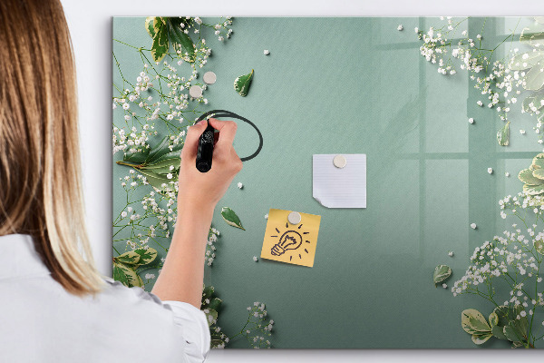 Pizarra magnética de pared con rotulador Un elegante tablero para notas y fotos.