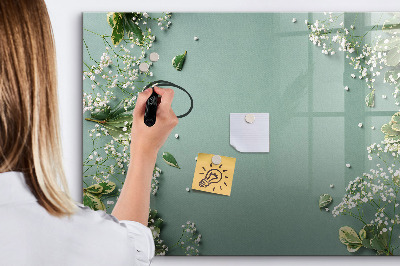 Pizarra magnética de pared con rotulador Un elegante tablero para notas y fotos.