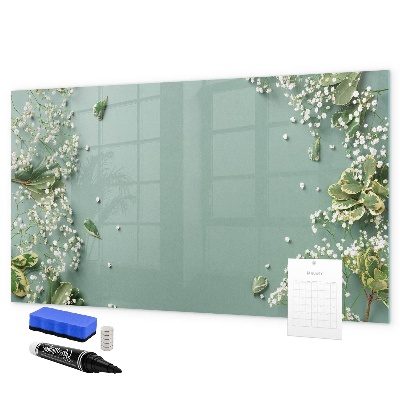 Pizarra magnética de pared con rotulador Un elegante tablero para notas y fotos.