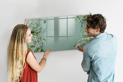 Pizarra magnética de pared con rotulador Un elegante tablero para notas y fotos.
