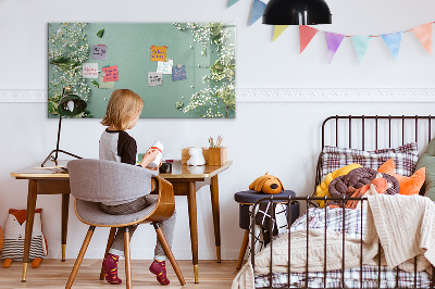 Pizarra magnética de pared con rotulador Un elegante tablero para notas y fotos.