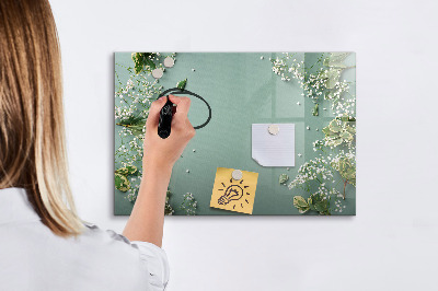 Pizarra magnética de pared con rotulador Un elegante tablero para notas y fotos.