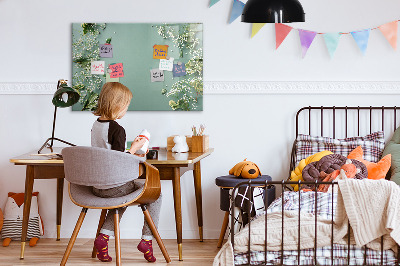 Pizarra magnética de pared con rotulador Un elegante tablero para notas y fotos.