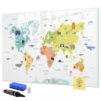 Pizarra magnética de pared con rotulador Mapa mundial interactivo para personalización