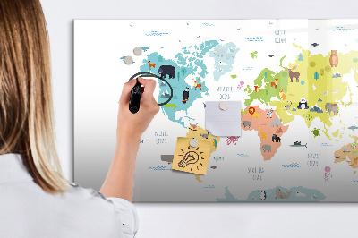 Pizarra magnética de pared con rotulador Mapa mundial interactivo para personalización