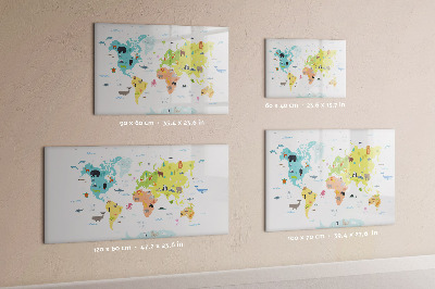 Pizarra magnética de pared con rotulador Mapa mundial interactivo para personalización