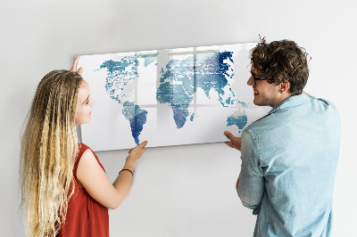 Pizarra borrable de cristal con imanes Mapa de recuerdos con fotos personales