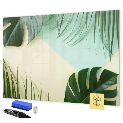 Pizarra magnética de pared con rotulador Tablero de notas elegante con plantas