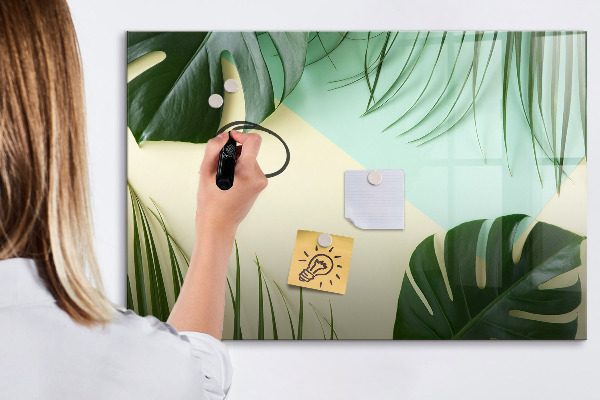 Pizarra magnética de pared con rotulador Tablero de notas elegante con plantas