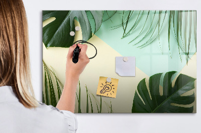 Pizarra magnética de pared con rotulador Tablero de notas elegante con plantas