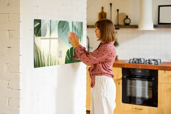 Pizarra magnética de pared con rotulador Tablero de notas elegante con plantas