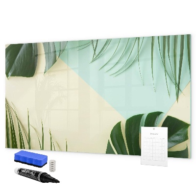 Pizarra magnética de pared con rotulador Tablero de notas elegante con plantas