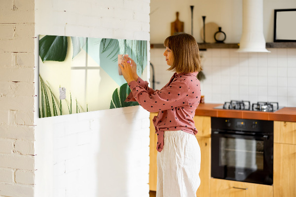 Pizarra magnética de pared con rotulador Tablero de notas elegante con plantas