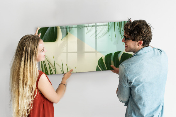 Pizarra magnética de pared con rotulador Tablero de notas elegante con plantas