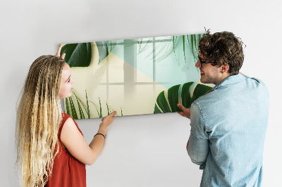 Pizarra magnética de pared con rotulador Tablero de notas elegante con plantas