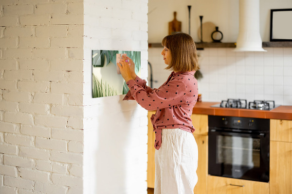 Pizarra magnética de pared con rotulador Tablero de notas elegante con plantas