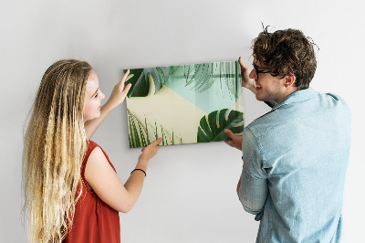 Pizarra magnética de pared con rotulador Tablero de notas elegante con plantas
