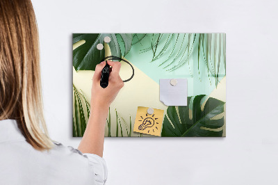 Pizarra magnética de pared con rotulador Tablero de notas elegante con plantas