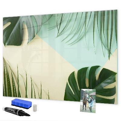Pizarra magnética de pared con rotulador Tablero de notas elegante con plantas