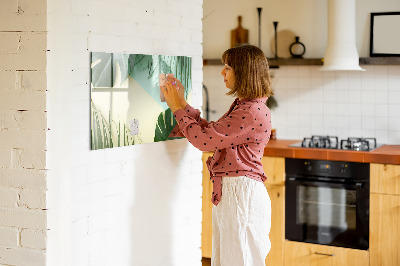 Pizarra magnética de pared con rotulador Tablero de notas elegante con plantas
